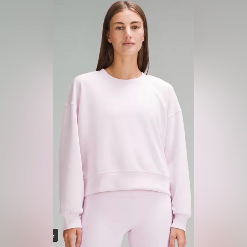 Lululemon Softstreme Perfectly Oversized Cropped Crew Top Sweater Pink Size 6?